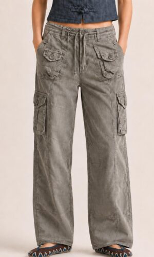 Pantalon Puro Lino Cargo